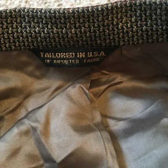 VTG Tweed Blazer Sports Coat UK Great Britain Jacket Two Button Austin Reed - Picture 7 of 14